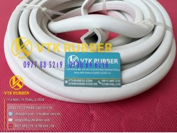 Ron cao su xốp EPDM trắng chữ D rộng 25, cao 22 x dày 3mm