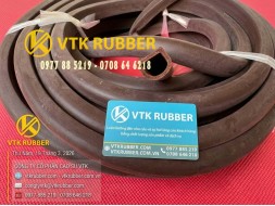 Ron cao su xốp EPDM nâu chữ D rộng 24, cao 21 x dày 3mm