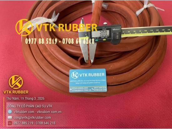 Ron cao su xốp EPDM nâu chữ D rộng 24, cao 21 x dày 3mm