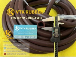 Ron cao su xốp EPDM nâu chữ D rộng 24, cao 21 x dày 3mm