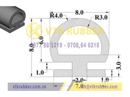 Ron cao su EPDM chữ D 7x8x1