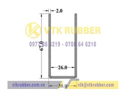 Ron silicon chữ U 68x29