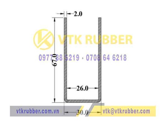 Ron silicon chữ U 68x29