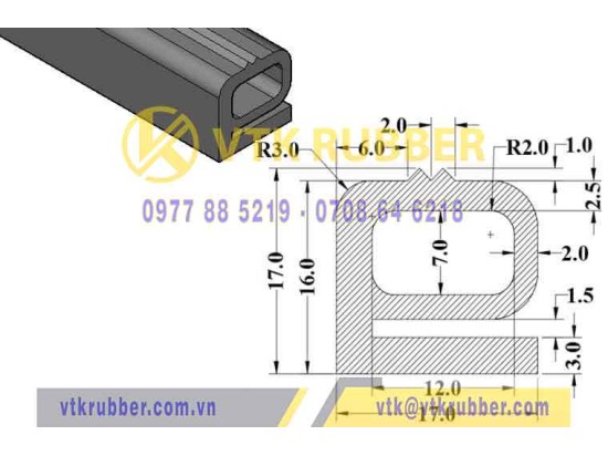 Ron silicon chữ E 17x17x3