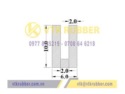 Ron cao su EPDM chữ U 10x6x2