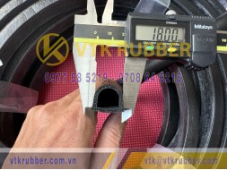 Ron cao su xốp EPDM chữ D 18x16x2.5