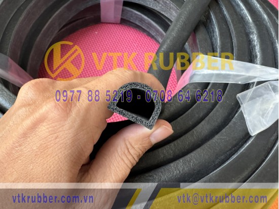 Ron cao su xốp EPDM chữ D 18x16x2.5
