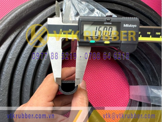 Ron cao su xốp EPDM chữ D 20x15x2.5 Ron cao su xốp EPDM chữ D 20x15x2.5